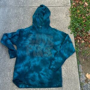 Love PINK bling tie-dye hoodie! Size XS. Hardly worn